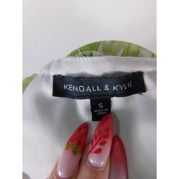 Kendall & Kylie Dress Womens Small Green Spaghetti Strap Mini Swirl DW210185 - Picture 10 of 12
